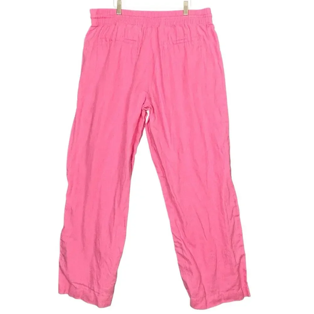 Athleta Wide Leg Pull-On Pants in Pink
